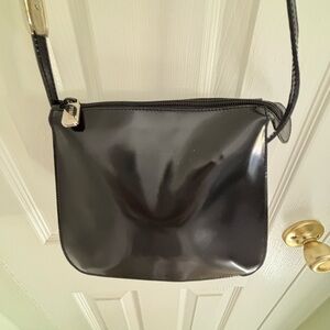 Black Patent Leather Crossbody Bag